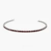 925 Silver Red Garnet Tennis Bracelet in 925 Sterling Silver and thick gold plating