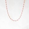 925 Silver Red-Orange Enamel Beaded Necklace - Image 7