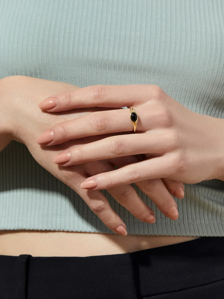 925 Silver Reese Onyx Ring