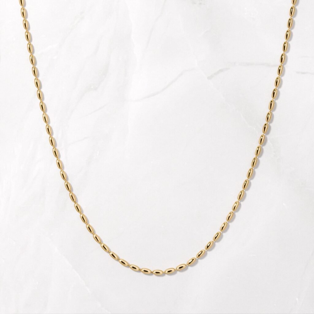 925 Silver Rice Bead Necklace