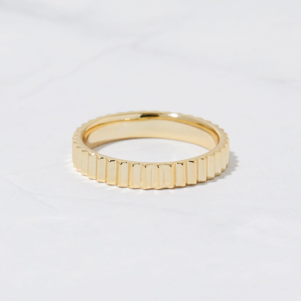 925 Silver Ridged Ring