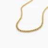 Gold-plated rope chain necklace with a refined, classic finish