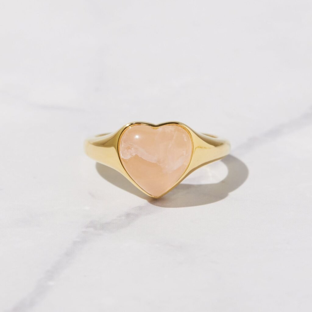 925 Silver Rose Quartz Heart Ring