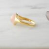925 sterling silver ring with a heart-shaped rose quartz stone