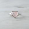 Rose quartz heart ring with a 10.5 mm stone size