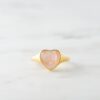 Nickel-free 925 silver ring with a feminine heart-shaped stone