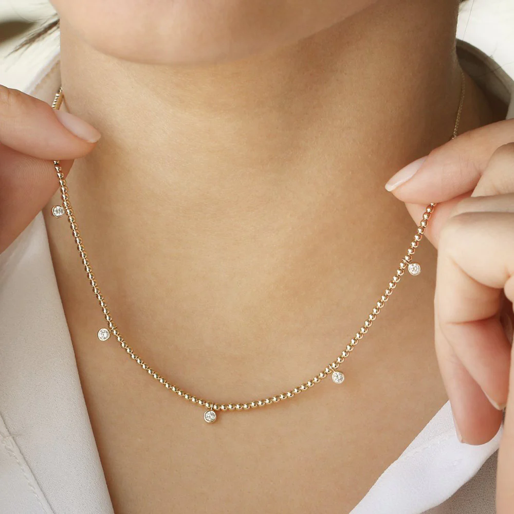 925 Silver Round Cut Diamond Necklace