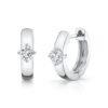 925 Silver Round Diamond Huggies - Image 4