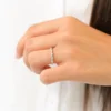 925 Silver Round Diamond Unique Wedding Ring - Image 3