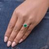 925 Silver Round Emerald Ring - Image 2