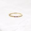925 Silver Ruby 3 Stone Diamond Ring