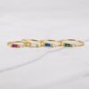 925 Silver Ruby Baguette Ring with dainty cubic zirconia accents