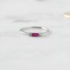 Gold-plated sterling silver ring with ruby and CZ details