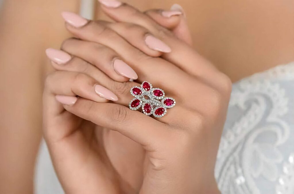 925 Silver Ruby Cocktail Ring