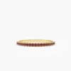 925 silver eternity ring with ruby-coloured stones