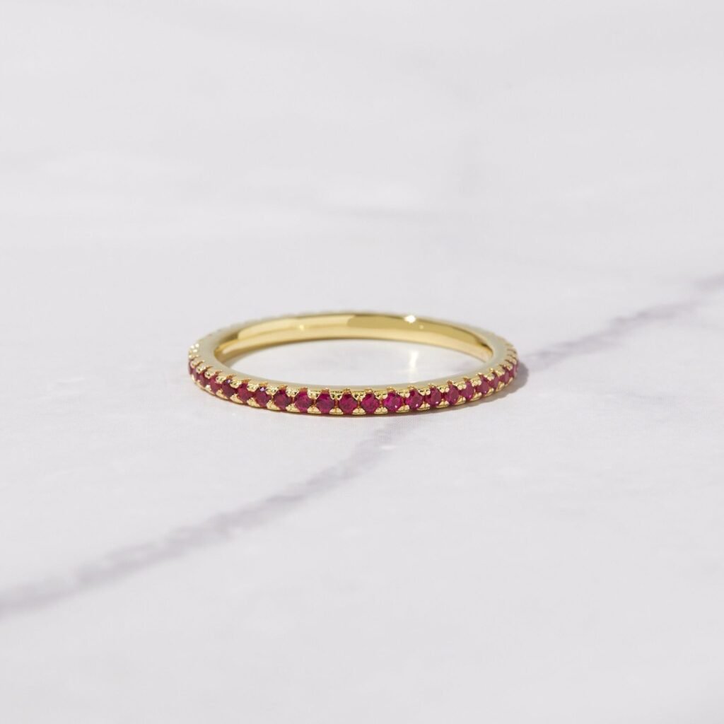 925 Silver Ruby Eternity Ring
