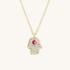 925 Silver Ruby Evil Eye Necklace