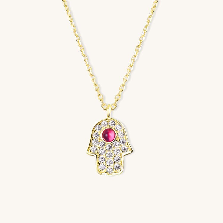 925 Silver Ruby Evil Eye Necklace