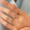 925 Silver Ruby Flower Petals Ring in sterling silver with thick gold plating