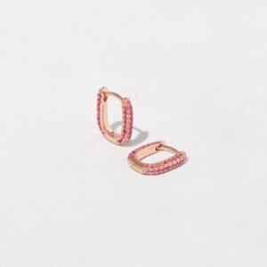 925 Silver Ruby Huggies Earring