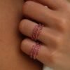 925 Silver Ruby Pinky Coil Ring - Image 2