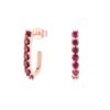Sterling silver earrings accented with premium CZ ruby and CZ diamond stones