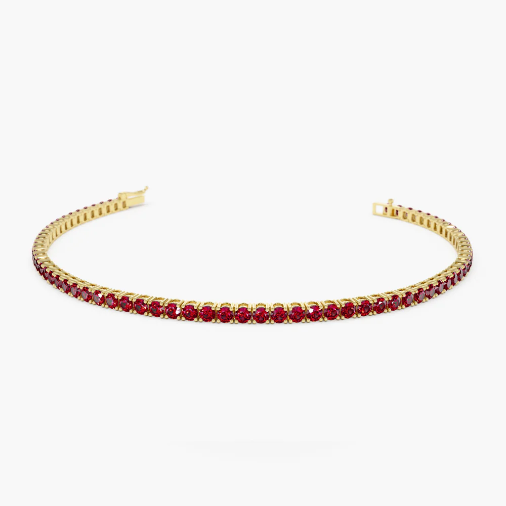 925 Silver Ruby Tennis Bracelet