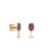 925 Silver Ruby Wine Glass Stud with ruby-coloured CZ sparkle