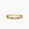 Art Deco ring band with premium CZ sapphire stones