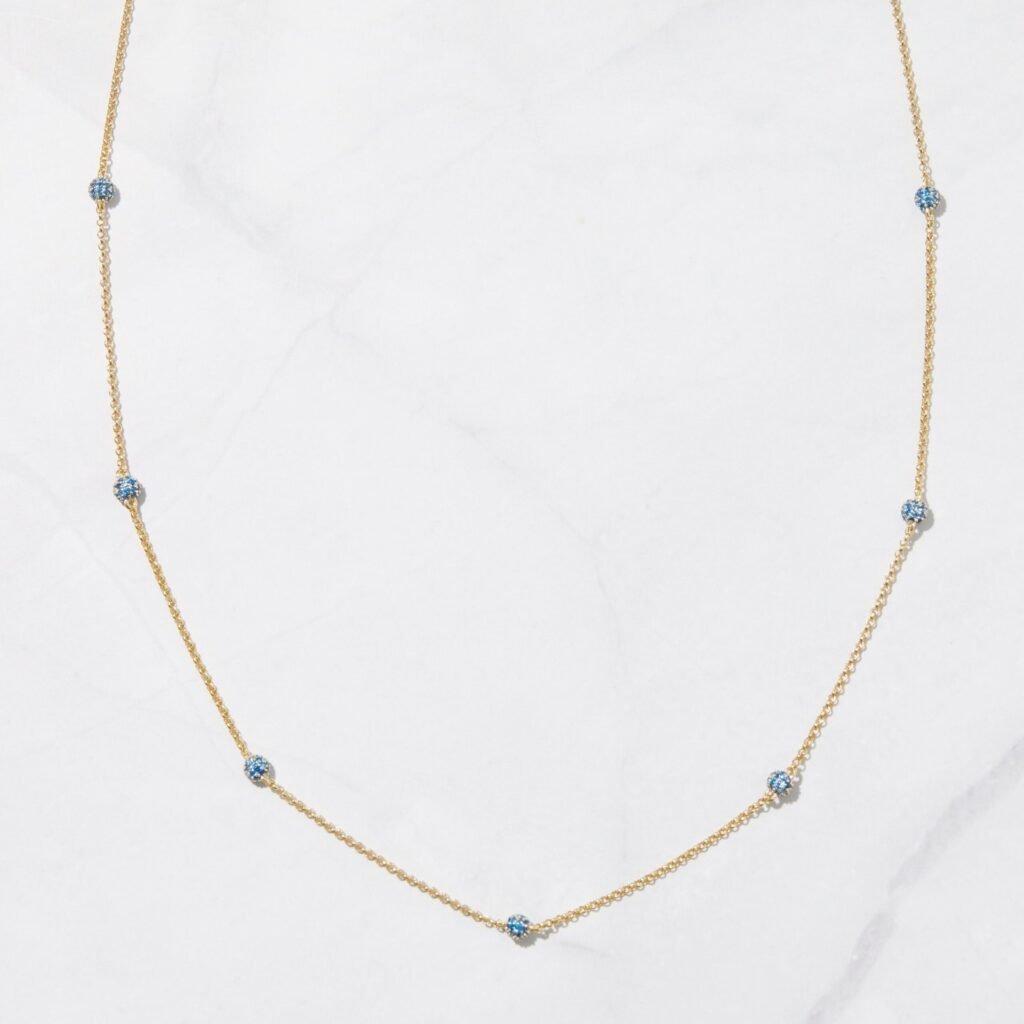 925 Silver Sapphire Beaded Necklace