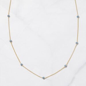 925 Silver Sapphire Beaded Necklace
