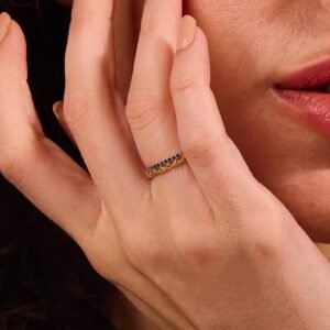 925 Silver Sapphire Celtic Wedding Ring