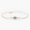 925 Silver Sapphire Evil Eye Bracelet