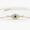 925 Silver Sapphire Evil Eye Bracelet - Image 2