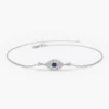 925 Silver Sapphire Evil Eye Bracelet - Image 4