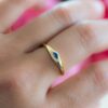 925 Silver Sapphire Evil Eye Ring - Image 2
