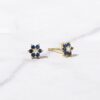 925 Silver Sapphire Flower Stud Earring