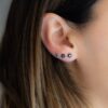 925 Silver Sapphire Flower Stud Earring - Image 5