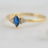 925 Silver Sapphire Marquise Ring - Image 5