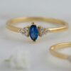 925 Silver Sapphire Marquise Ring - Image 6