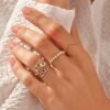 925 Silver Sapphire Tiara Ring with a refined tiara-style design