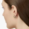 Two tone hoop earrings with thick gold plating