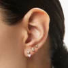 925 Sterling Silver link earrings with polished gold-plated finish