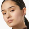 Link design earrings in thick gold plating and sterling silver
