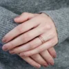 925 Silver Sideway Initial Ring - Image 3