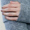 925 Silver Sideway Initial Ring - Image 4