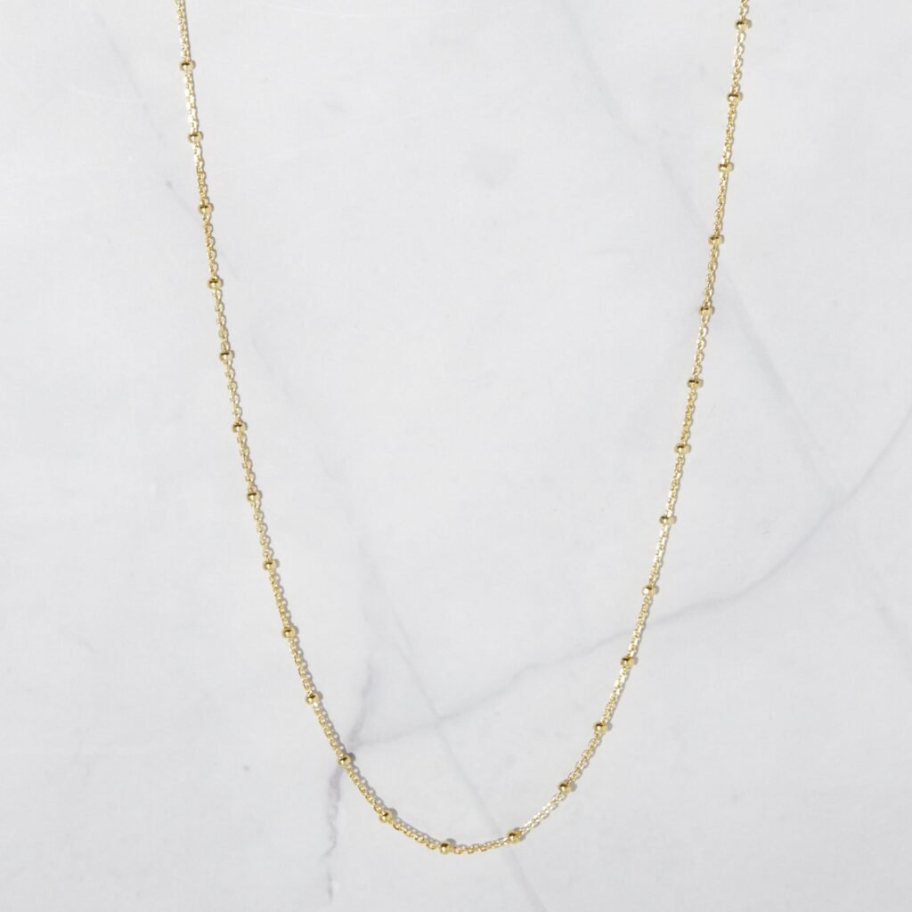 925 Silver Simple Beaded Necklace