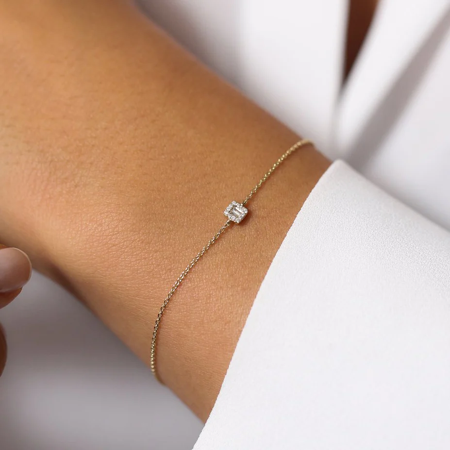 925 Silver Simple Diamond Bracelet