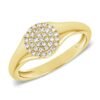 925 Silver Simple Round Signet Ring