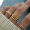 Simple sterling silver ring with thick gold plating